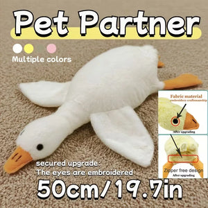 Soft plush duck companion toy for dogs and cats