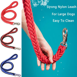 Braided nylon rope leash for medium to large dogs