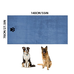 Embroidered microfibre bath towel for dogs and cats
