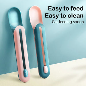 Button Push Pet Cat Feeding Scoop - GoPoofy