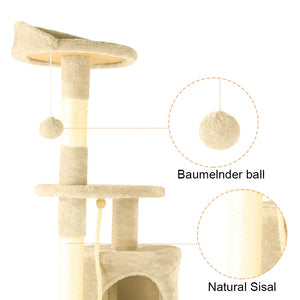Cat tree condo with scratching post and cosy perches