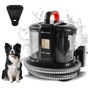 Portable spot and stain cleaning machine for pet messes and upholstery