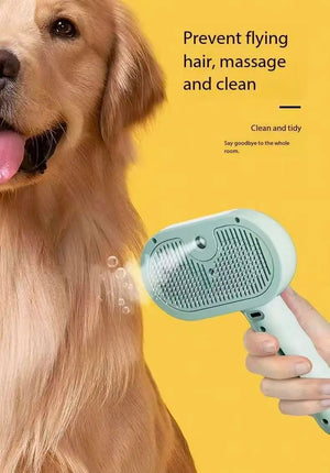 Spray mist grooming comb for cat fur cleaning and massage
