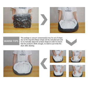ComfyCave Pet Bed: Plush PP Cotton for Small Dogs & Cats - GoPoofy