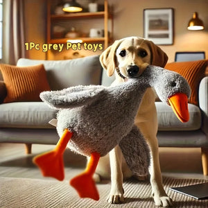 Soft plush duck companion toy for dogs and cats
