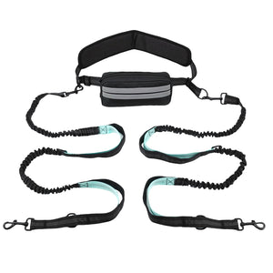 Hands-free reflective dog leash with adjustable waist belt