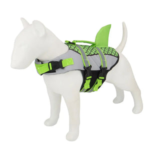 Shark-print swim vest life jacket for dogs