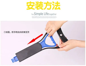 Foldable long-handle poop scooper for outdoor dog cleanup