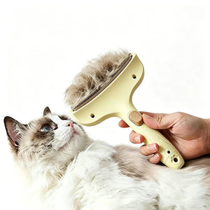 Curved deshedding grooming comb for dogs and cats