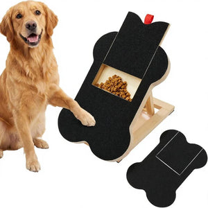 Wooden cat scratching board with built-in treat box