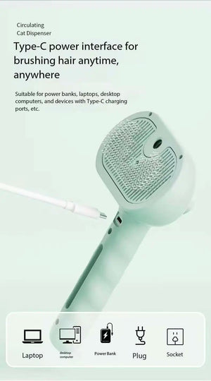 Spray mist grooming comb for cat fur cleaning and massage