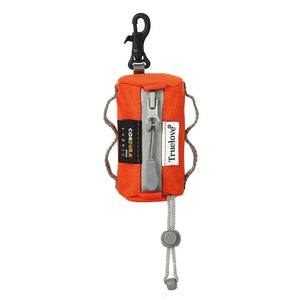 Orange keychain pouch with tools and a clip, featuring the Truelove brand.