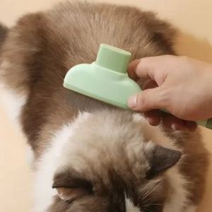 Stainless steel grooming comb for removing loose hair from dogs and cats