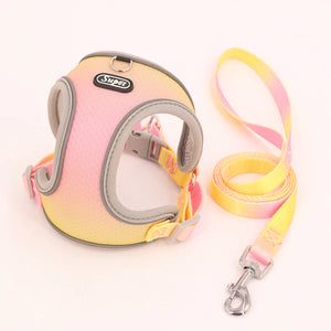 Adjustable reflective step-in vest harness for dogs and cats