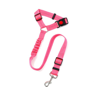 Elastic reflective nylon car seatbelt leash for dogs