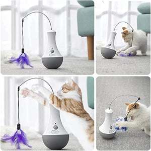 DOEL automatic feather teaser toy for interactive cat play — GoPoofy