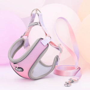 Adjustable reflective step-in vest harness for dogs and cats