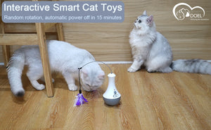 DOEL automatic feather teaser toy for interactive cat play — GoPoofy