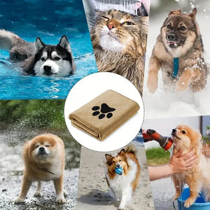 Embroidered microfibre bath towel for dogs and cats