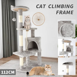 Cat tree condo with scratching post and cosy perches