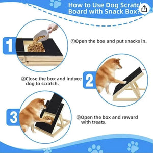 Wooden cat scratching board with built-in treat box