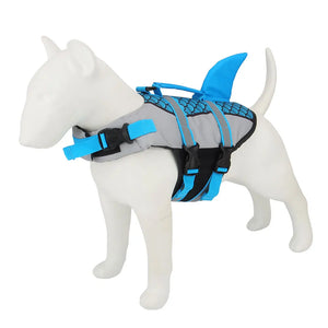 Shark-print swim vest life jacket for dogs