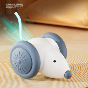 Rechargeable electric mouse toy with obstacle avoidance for cats