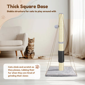 Tall cat scratching post and climbing tower for indoor cats