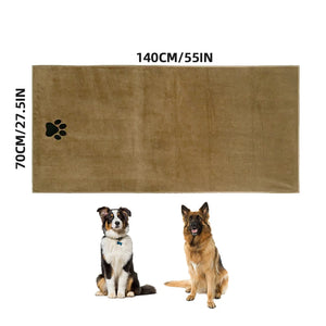 Embroidered microfibre bath towel for dogs and cats