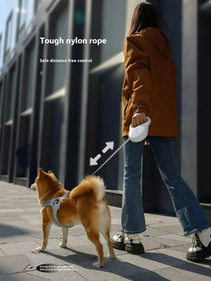 Retractable dog leash with adjustable 3m or 5m length