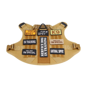 Hook-and-loop ID patches for tactical dog harnesses and vests