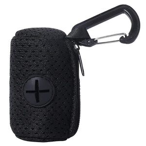 Mesh dog poop bag holder and dispenser for lead or belt