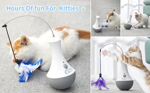 DOEL automatic feather teaser toy for interactive cat play — GoPoofy