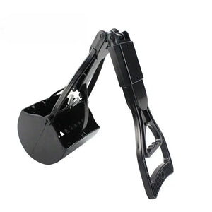 Foldable long-handle poop scooper for outdoor dog cleanup