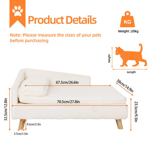 Elevated Nordic-style pet bed with wood legs for small dogs and cats