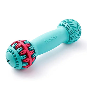 Teal and red dog toy with 'Truelove' branding on a white background
