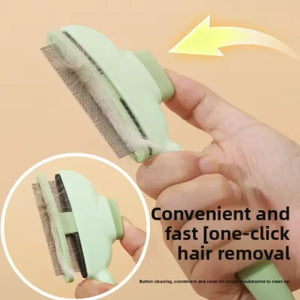 Stainless steel grooming comb for removing loose hair from dogs and cats
