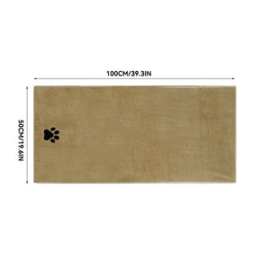 Embroidered microfibre bath towel for dogs and cats