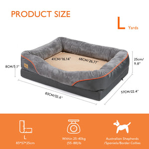 Large fleece dog bed with removable washable waterproof cover