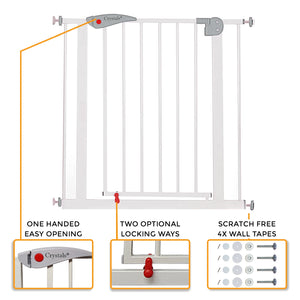 Adjustable safety gate for stairs and doorways, 75 to 85cm