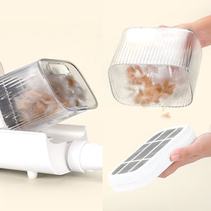 Rechargeable dog grooming kit with hair vacuum and trimming tools