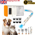 Rechargeable dog grooming kit with hair vacuum and trimming tools