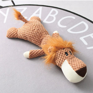 Plush squeaky chew toy for small dogs, supports teeth grinding