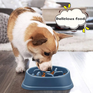Non-slip slow feeder puzzle bowl for dogs