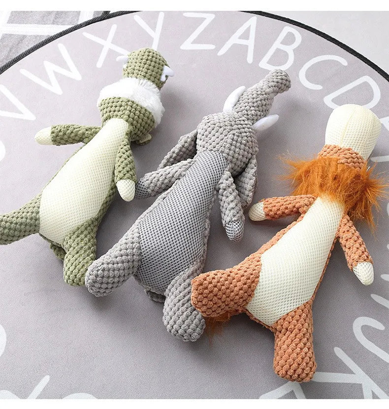 Plush squeaky chew toy for small dogs, supports teeth grinding