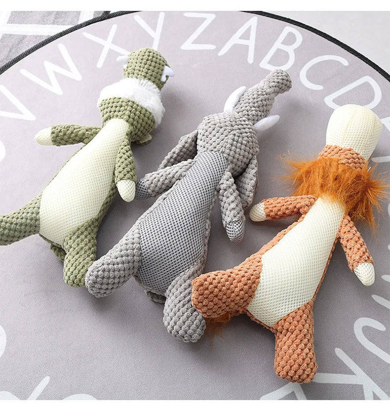 Plush squeaky chew toy for small dogs, supports teeth grinding