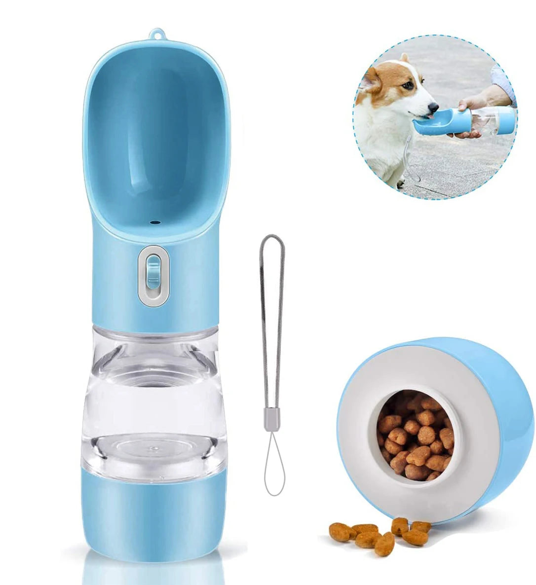 2-in-1 Portable Pet Water & Food Bottle for Walks