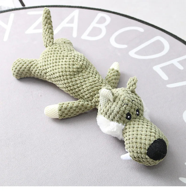 Plush squeaky chew toy for small dogs, supports teeth grinding