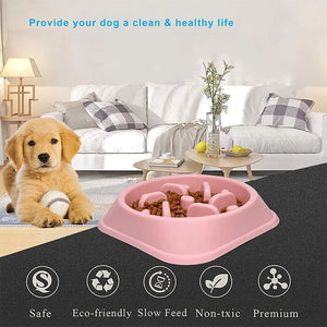 Non-slip slow feeder puzzle bowl for dogs