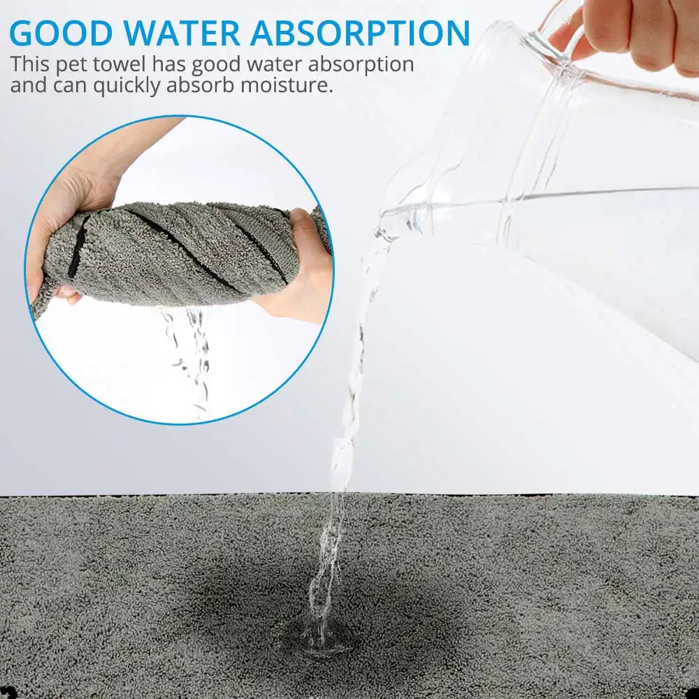 Super absorbent microfibre bath towel for dogs and cats